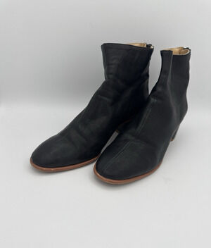 Antropologie Alpe Boots Black Soft Leather Back Zip Made In Spain Women’s 39